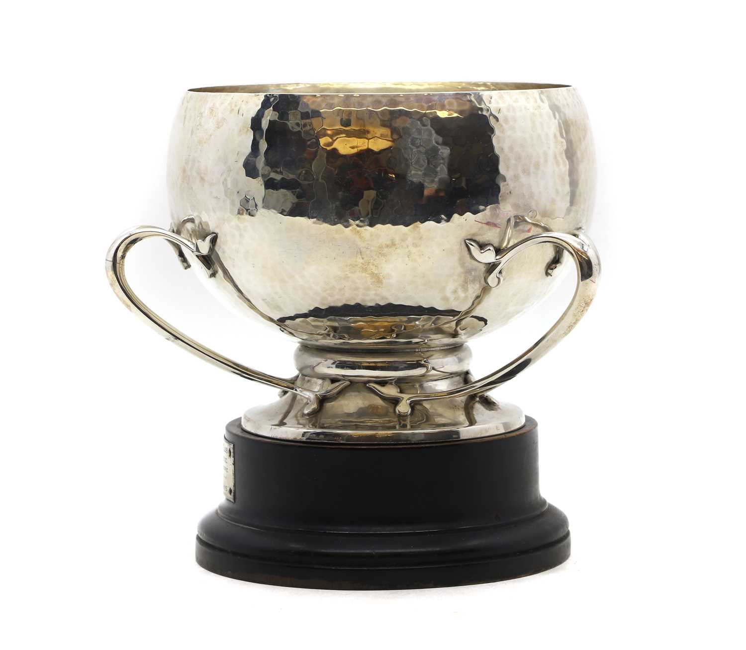 Lot 57 - An Arts and Crafts silver three-handled trophy