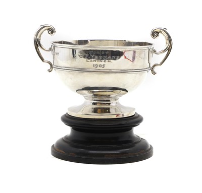 Lot 59 - A silver twin-handled trophy