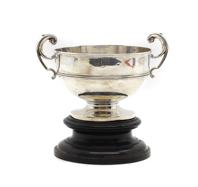 Lot 59 - A silver twin-handled trophy