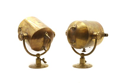 Lot 158 - A pair of WWII C.A.V brass searchlights