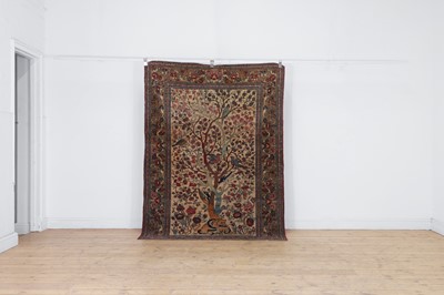 Lot 450 - A Tabriz pictorial wool rug