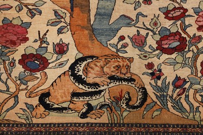 Lot 450 - A Tabriz pictorial wool rug