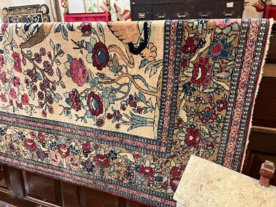 Lot 450 - A Tabriz pictorial wool rug