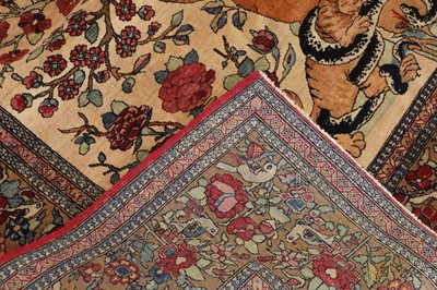 Lot 450 - A Tabriz pictorial wool rug