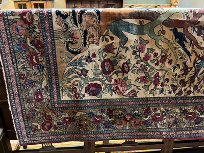 Lot 450 - A Tabriz pictorial wool rug