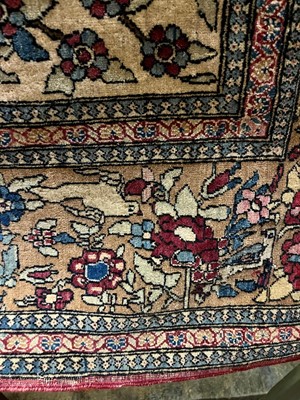 Lot 450 - A Tabriz pictorial wool rug