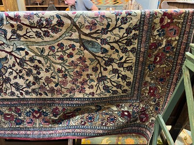 Lot 450 - A Tabriz pictorial wool rug