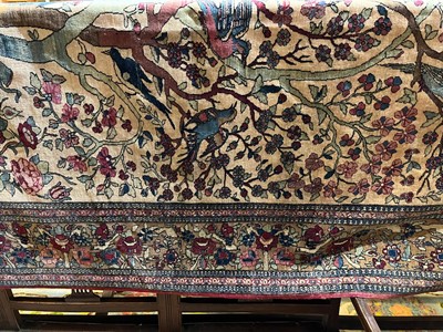 Lot 450 - A Tabriz pictorial wool rug