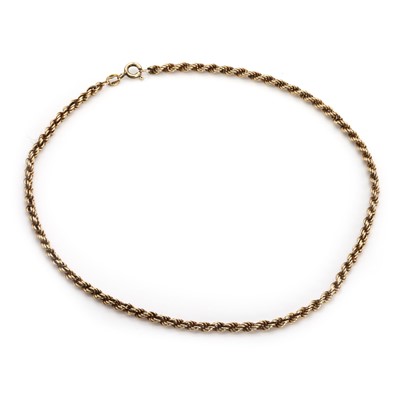 Lot 347 - A 9ct gold rope link chain