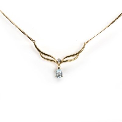 Lot 226 - Two 9ct gold blue gem set necklaces