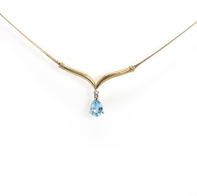 Lot 226 - Two 9ct gold blue gem set necklaces