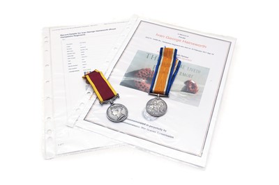 Lot A Second China War medal and a George V British War Medal, relating to a father and son
