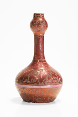 Lot 2 - A ruby lustre solifleur stoneware vase