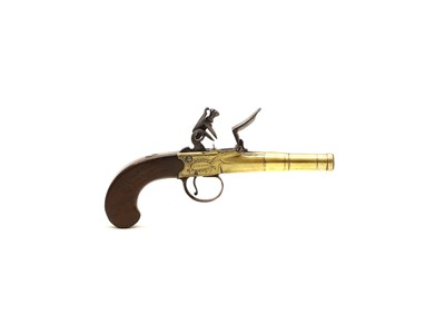 Lot 80 - A flintlock pocket pistol