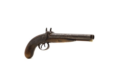 Lot 87 - A double-barrel percussion 'Howdah' pistol