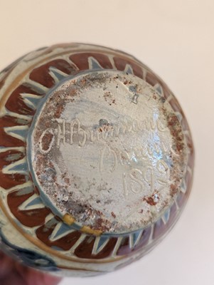 Lot 205 - A Brannam Pottery solifleur vase.