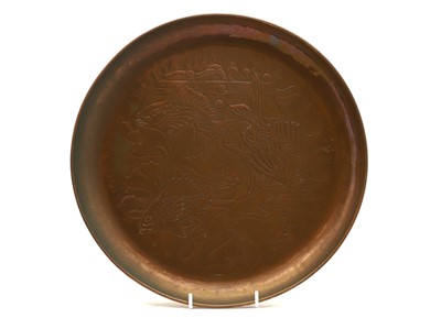 Lot 252 - A Newlyn copper tray