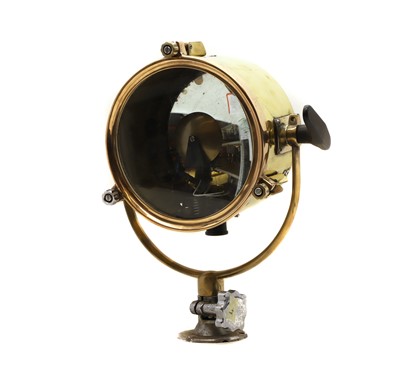 Lot 342 - A brass searchlight