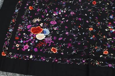 Lot 188 - A Chinese silk piano shawl
