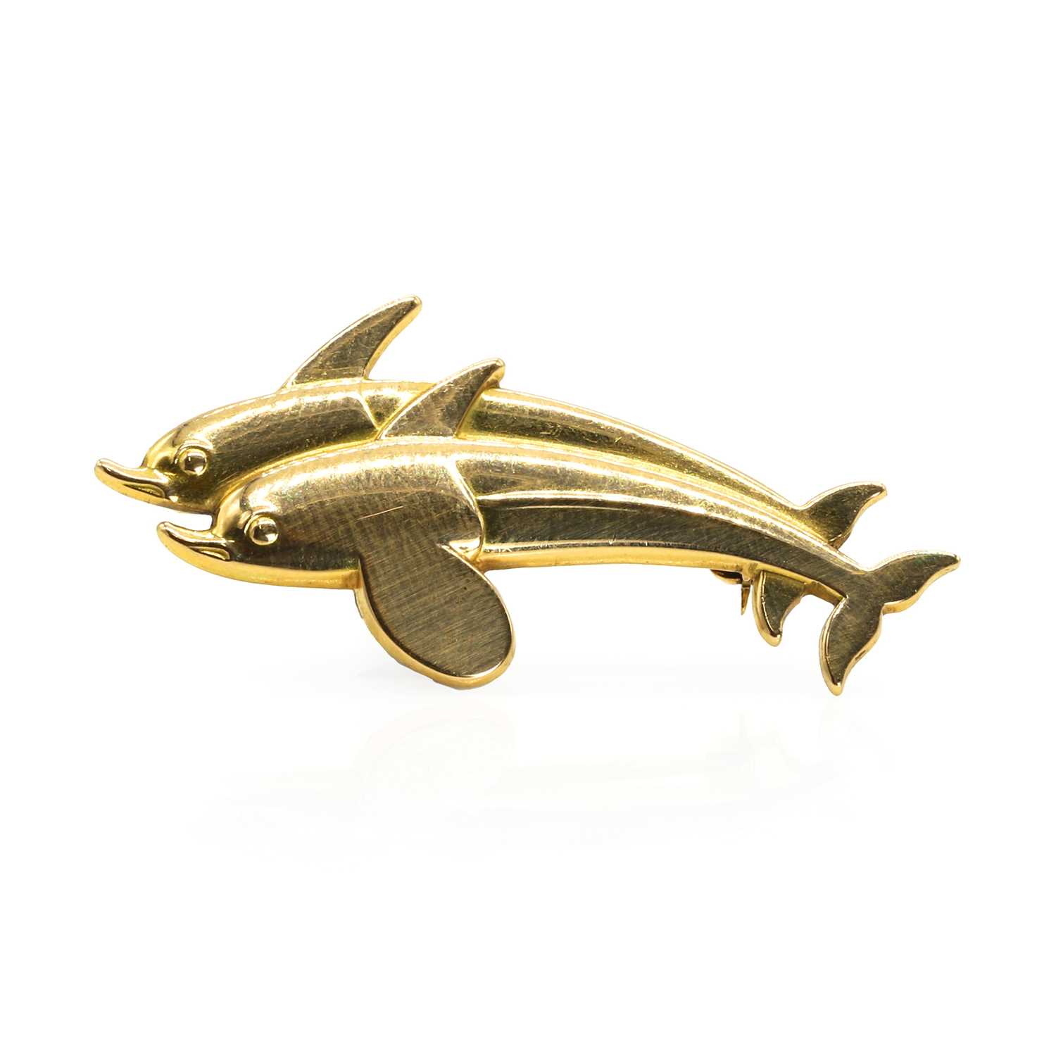 Lot 51 - An 18ct gold dolphin brooch, by Georg Jensen