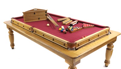 Lot 558 - A Hamilton 'Buchanan' three quarter size oak snooker or dining table