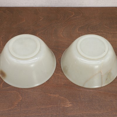 Lot 113 - A pair of Chinese jade bowls