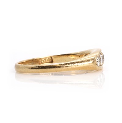 Lot 53 - A gold five stone diamond boat shaped ring