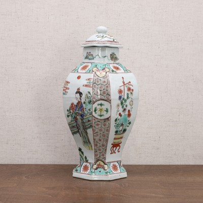 Lot 69 - A Chinese wucai vase and cover