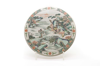 Lot 159 - A Chinese famille verte porcelain plaque