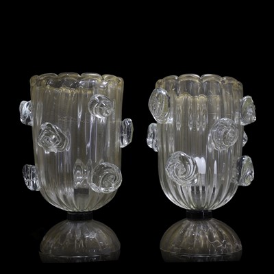 Lot 300 - A pair of Italian Murano glass table lamps