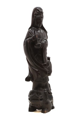 Lot 183 - A Chinese hardwood figure