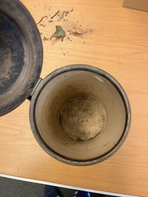 Lot 227 - A salt glazed flagon or tankard