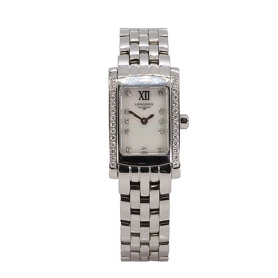 Lot 424 - A stainless steel Longines Dolce Vita Audrey Hepburn edition quartz bracelet watch