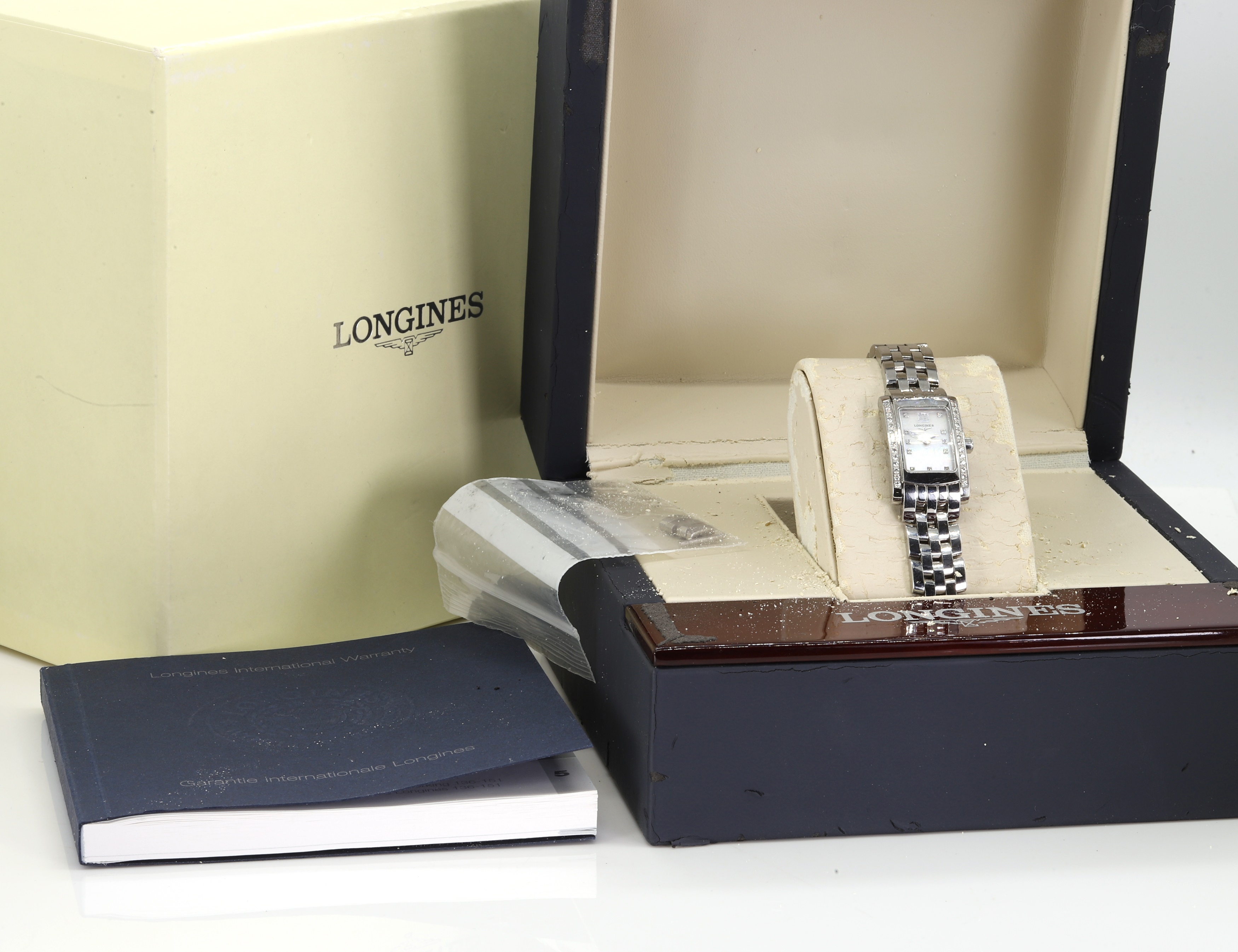 A stainless steel Longines Dolce Vita Audrey Hepburn edition quartz bracelet watch