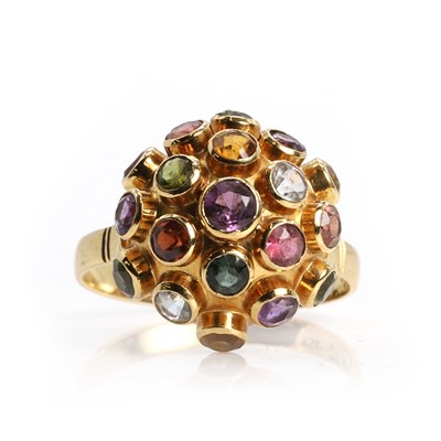 Lot 48 - A varicoloured gemstone 'Sputnik' ring