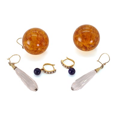 Lot 236 - Three pairs of drop earrings