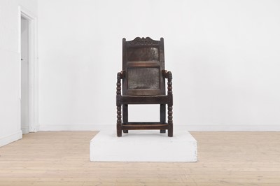 Lot 199 - An oak wainscot chair