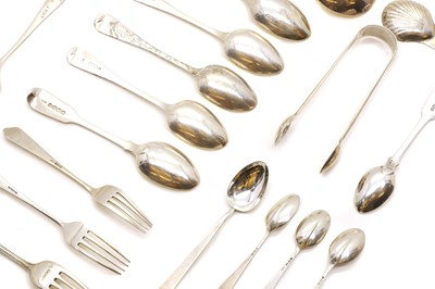 Lot 69 - A collection of silver spoons