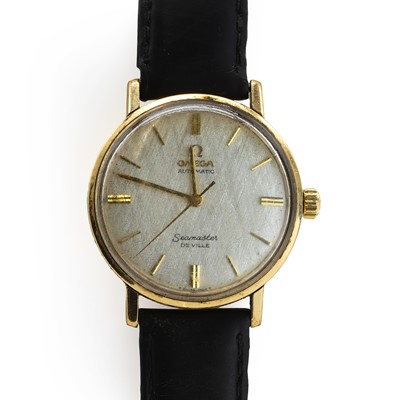 Lot 409 - A gold Omega Seamaster DeVille automatic strap watch