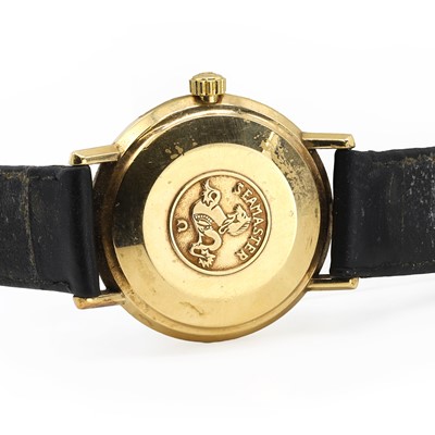 Lot 409 - A gold Omega Seamaster DeVille automatic strap watch