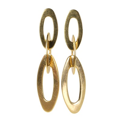 Lot 160 - A pair of 18ct gold 'Chic & Shine' drop earrings, by Roberto Coin