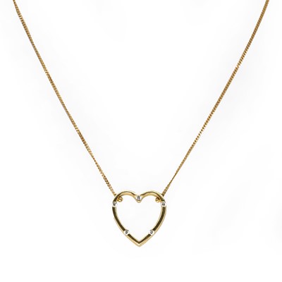 Lot 155 - An 18ct gold diamond 'Parisienne' heart pendant, by Roberto Coin