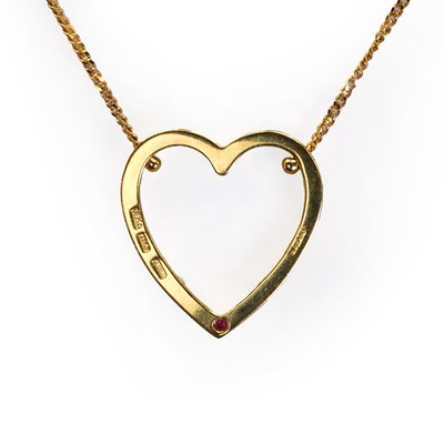 Lot 155 - An 18ct gold diamond 'Parisienne' heart pendant, by Roberto Coin
