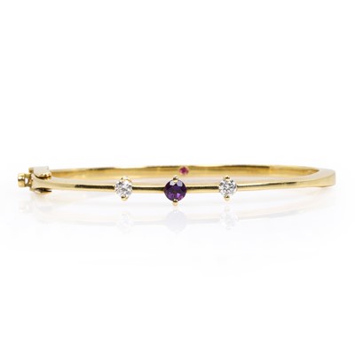 Lot 156 - An amethyst and diamond 'Parisienne' bangle, by Roberto Coin