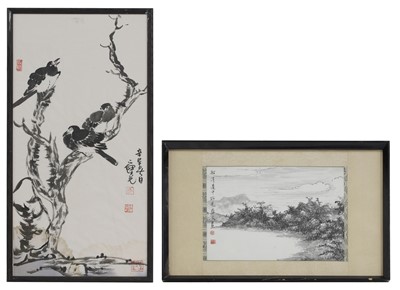Lot 183 - Two Chinese gouache paintings