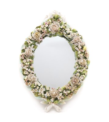 Lot 214 - A Meissen style porcelain mirror