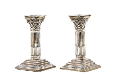 Lot 40 - A pair of Mappin & Webb candlesticks