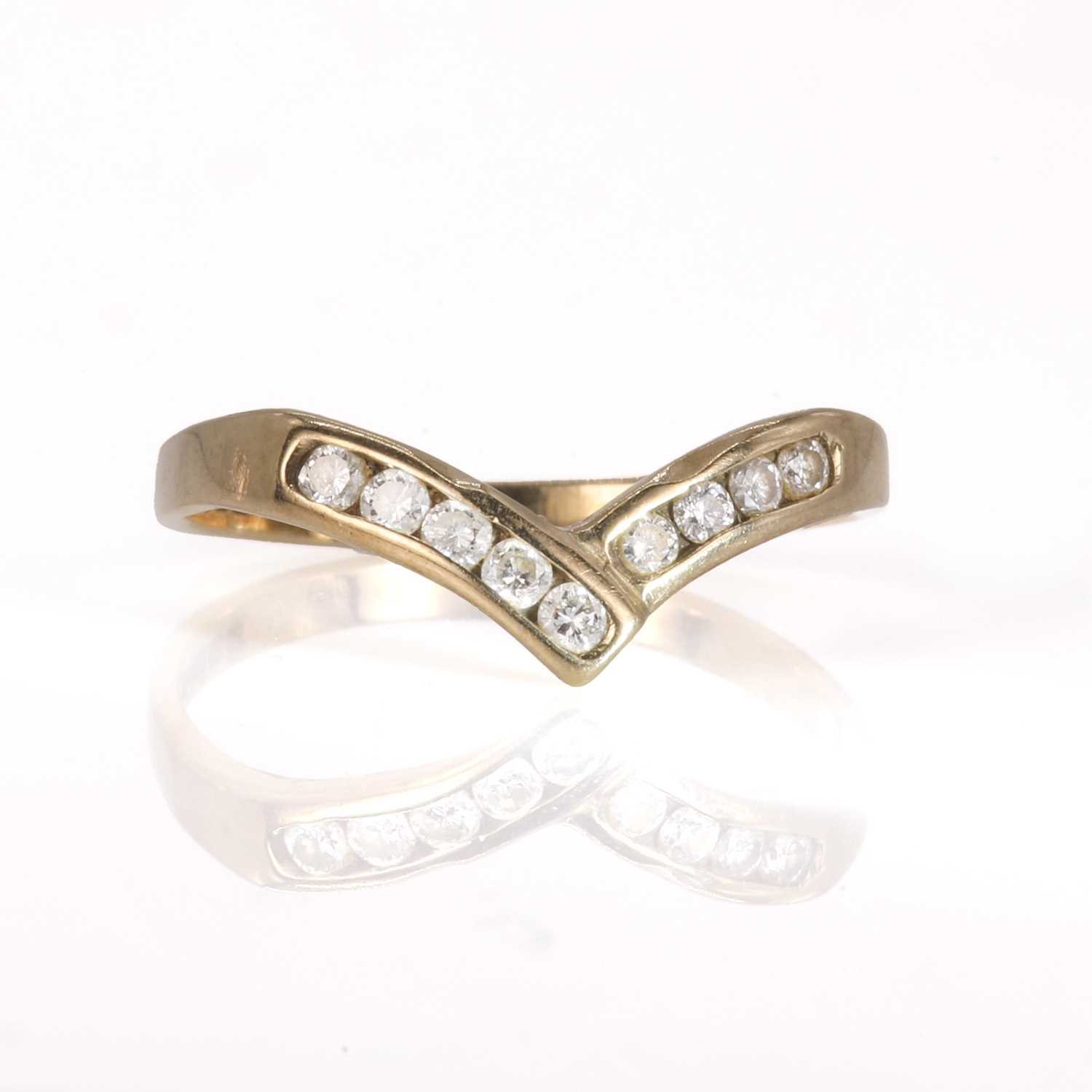 Platinum Diamond Half-Eternity Wishbone Ring HET125(2.5)
