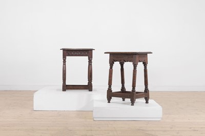 Lot 318 - Two oak joint stools