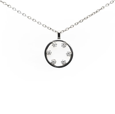 Lot 78 - A platinum and diamond open circle pendant and chain